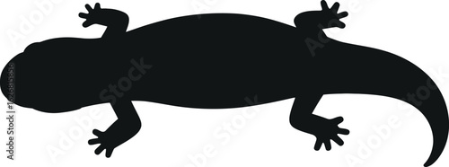 Vector art of silhouette of a salamander a fascinating amphibian found in various habitats showcasing its unique features