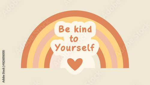 Be kind to yourself motivational logo