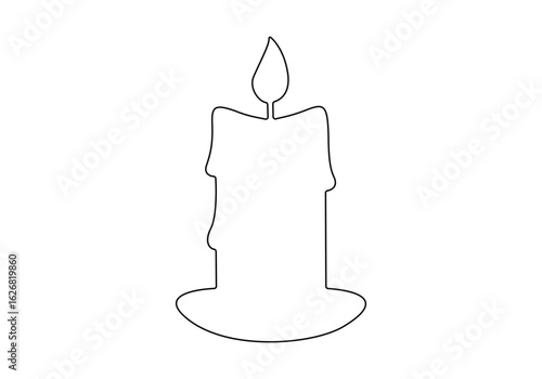  One line art drawing candle images