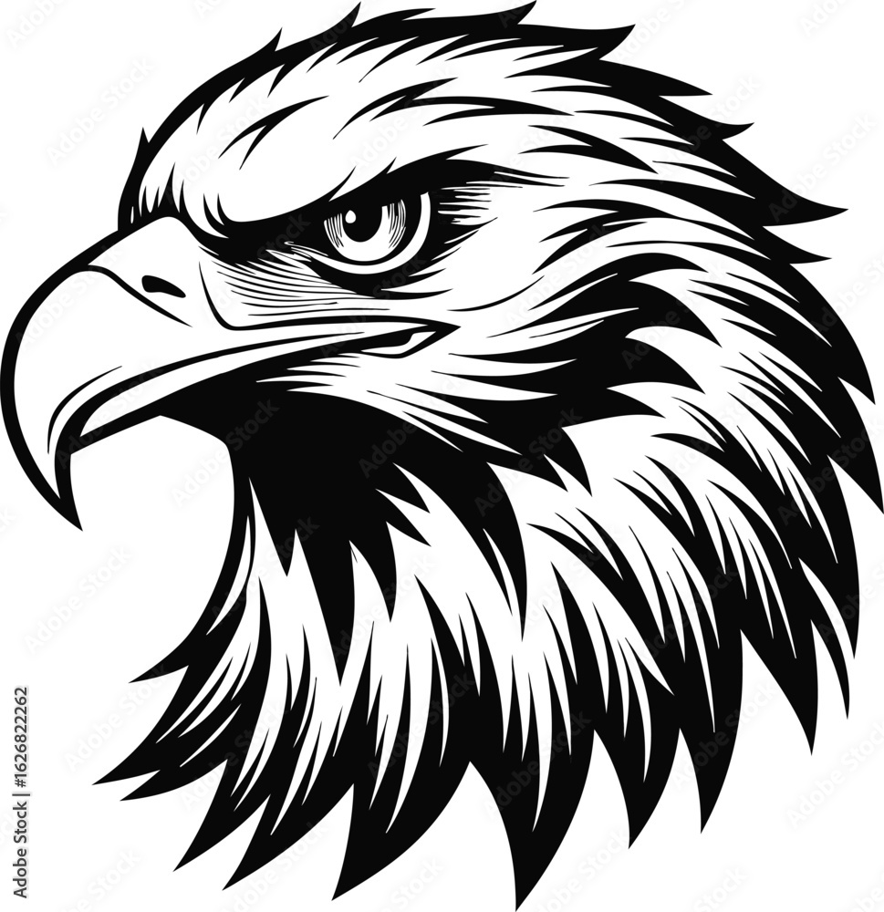 Fototapeta premium Eagle head tattoo vector, logo, t-shirt