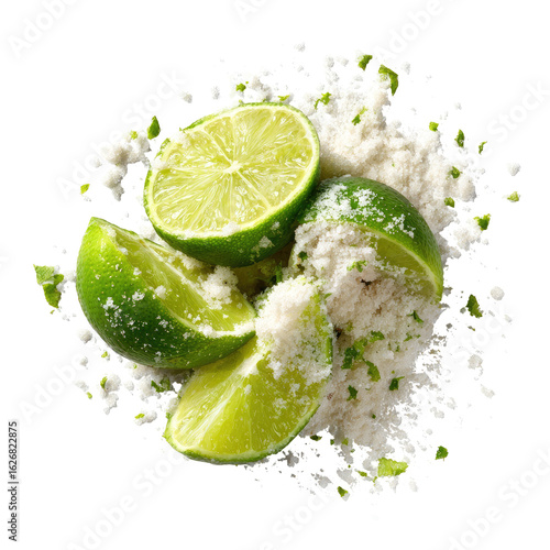 Fresh lime slices coated in sugar