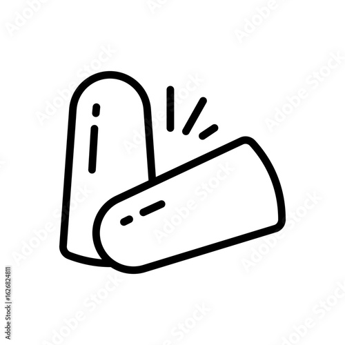 Earplug Outline Icon. Vector simple linear style sign isolated on white