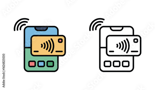 Contactless Payment Icons Mobile Banking Technology Concept Modern Secure Transaction Methods Smart Phone Payment