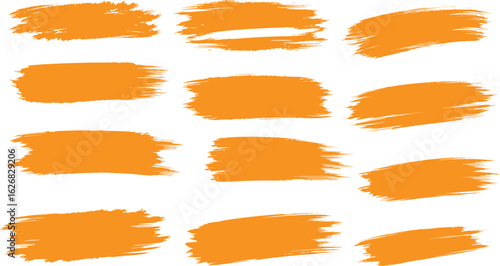 set of hand drawn brush strokes vector. rectangle, square and round freehand drawings. Ink splatters painted lines, artistic design elements. waves, circles, triangles. Vector paintbrush set.