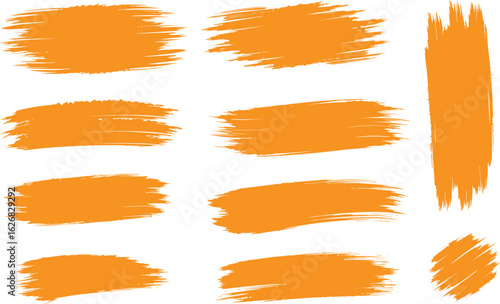 set of hand drawn brush strokes vector. rectangle, square and round freehand drawings. Ink splatters painted lines, artistic design elements. waves, circles, triangles. Vector paintbrush set.