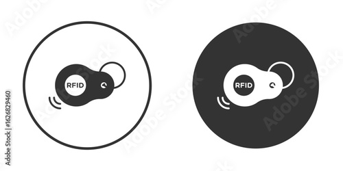 RFID key tag icon vector silhouette in black. simple flat icon vector.