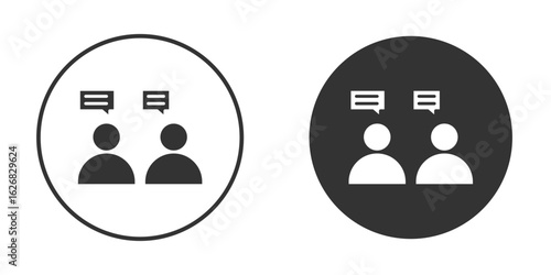 Public opinion icon vector silhouette in black. simple flat icon vector.