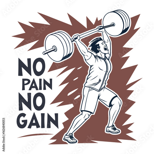 No paine no gain t-shirt design
