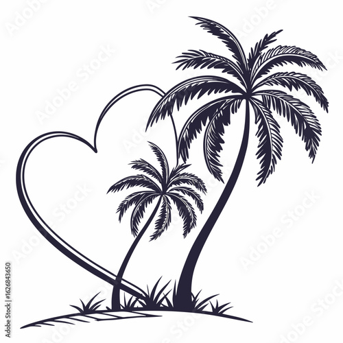 vector illustration of palm trees