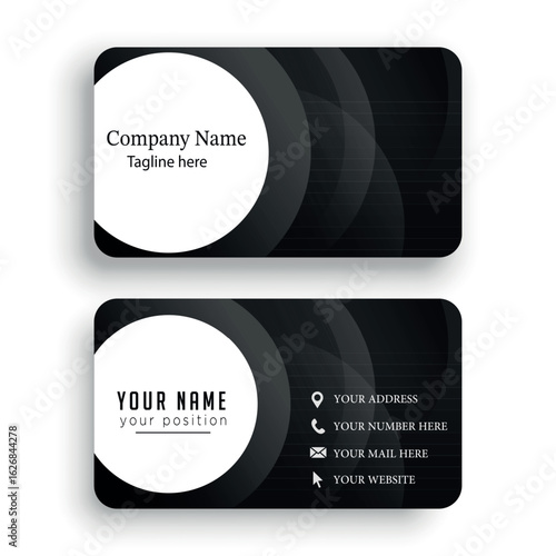 black business card in modern style