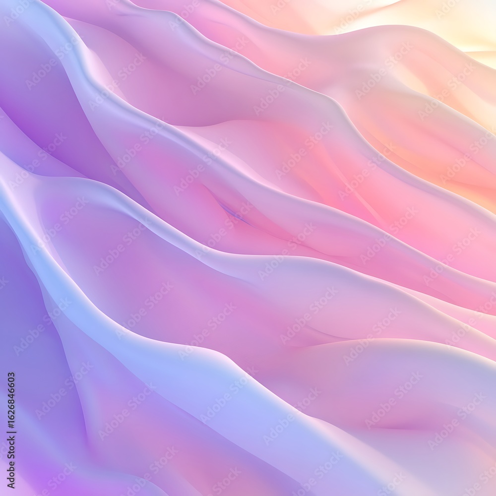 Fototapeta premium Gradient pastel curves resembling smooth silky light waves high resolution picture