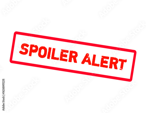 Schilderij op canvas Bold Red Spoiler Alert Warning Label Transparent PNG