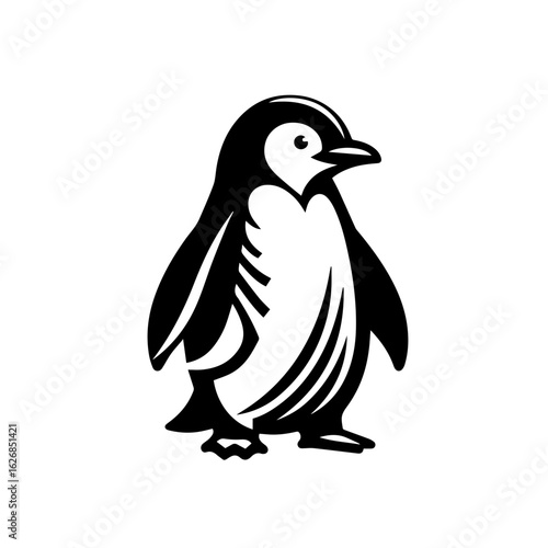 Penguin isolated on white background, a flightless bird from antarctica illustration