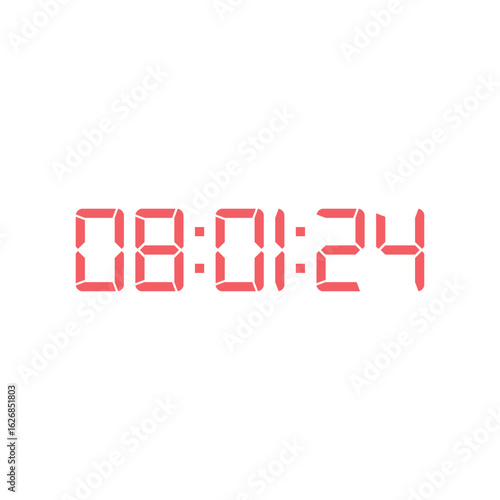 LED digital clock number for counter or calculator mockup design