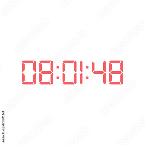 LED digital clock number for counter or calculator mockup design