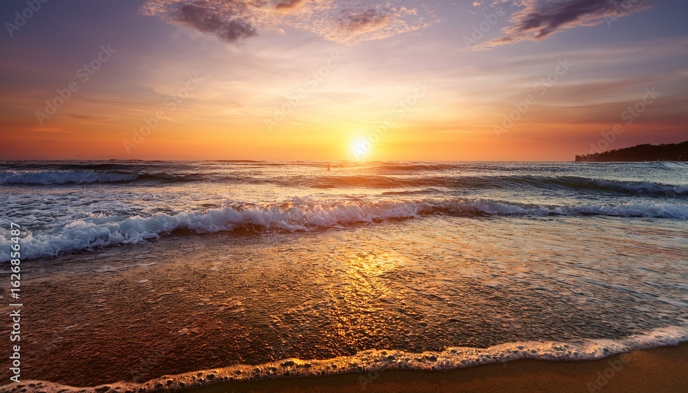 Naklejka premium sunset surf scene beach vibes