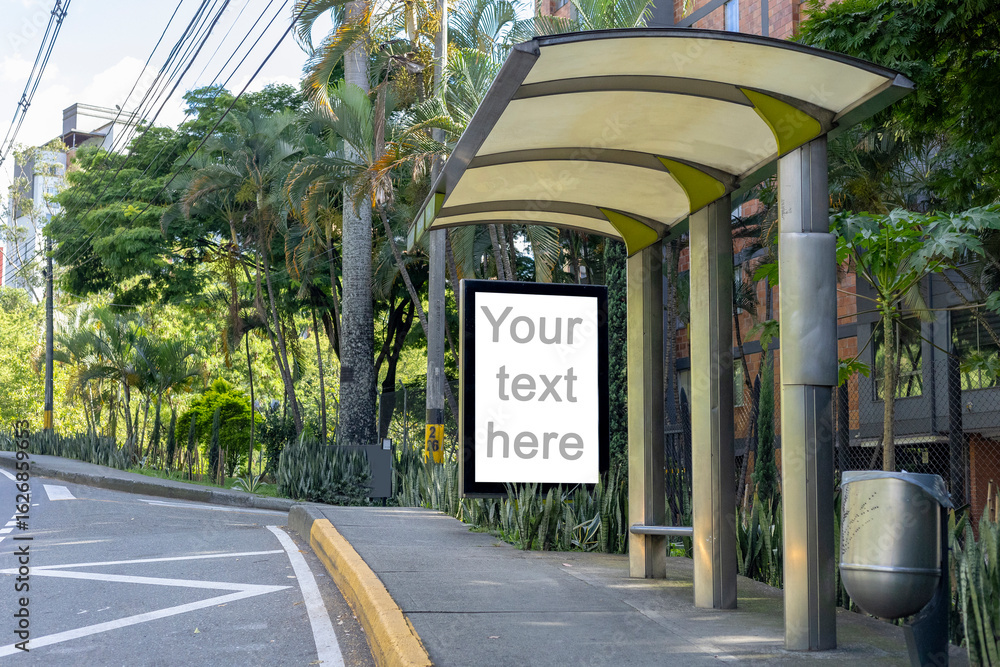 Fototapeta premium Billboard in a city setting, space for text