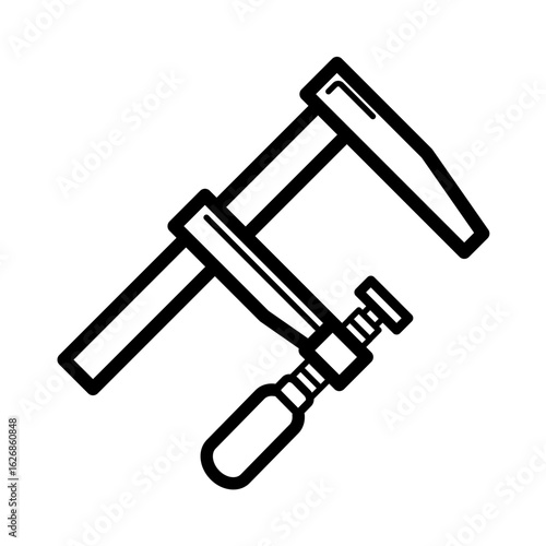 G-clamp, wood work - vector icon