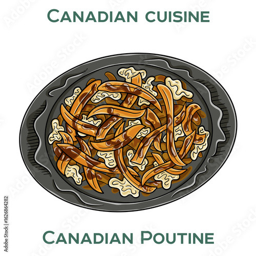 Classic Canadian poutine: crispy fries topped with cheese curds and smothered in rich gravy, a beloved national dish