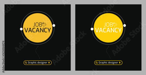we are hiring social media poster design vector templates