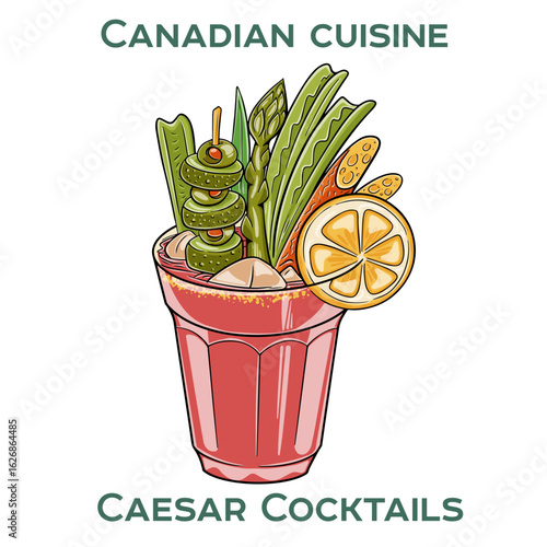 Canadian Caesar Cocktail, a classic national drink made with Clamato juice, vodka, and bold savory spices.