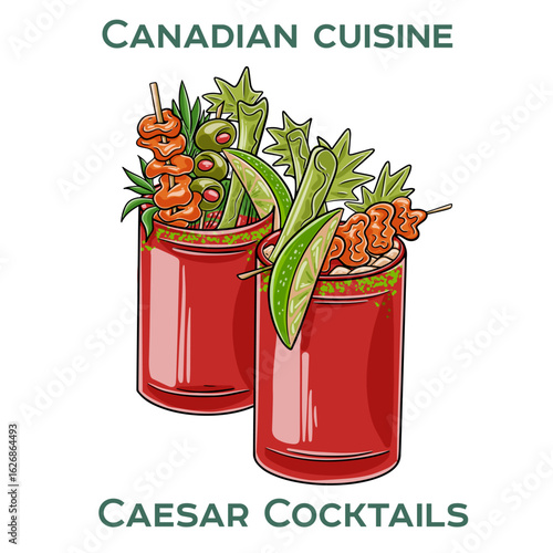 Canadian Caesar Cocktail, a classic national drink made with Clamato juice, vodka, and bold savory spices.