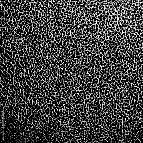 Abstract cracked texture background with white crack pattern on black surface for digital design and wallpaper