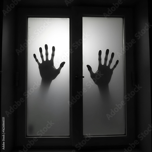 Ghostly Hands on Fogged Glass