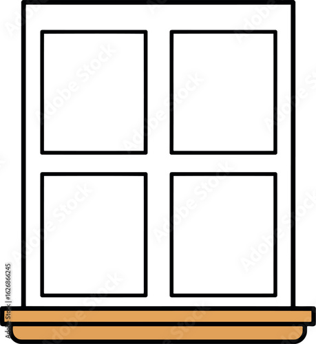 Minimalist window frame with sill clean design