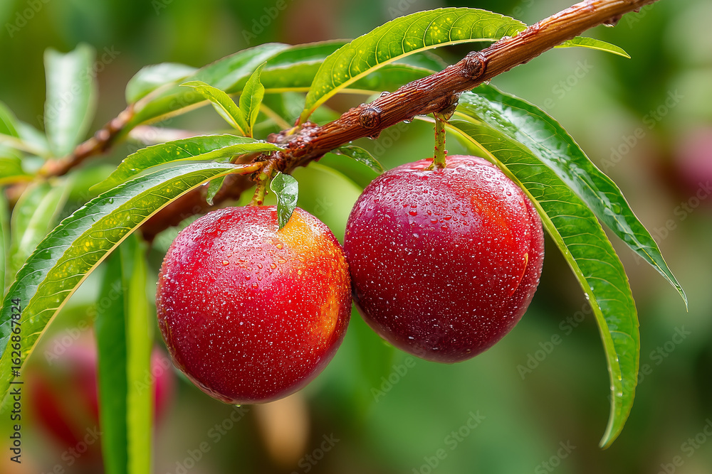 Obraz premium Red and ripe plums