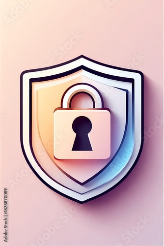 Secure Shield with Lock Icon