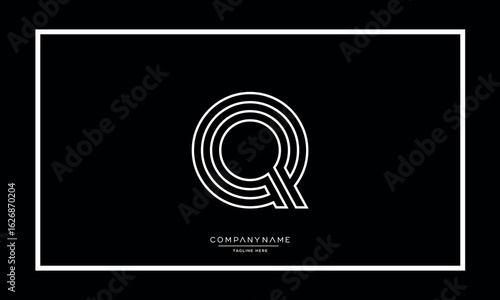 Alphabet letters Q or QQ logo monogram