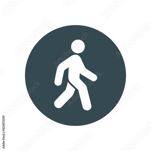 Pedestrian Zone Icon Vector Illustration Representing Safe Walking Areas for People in Urban Environments