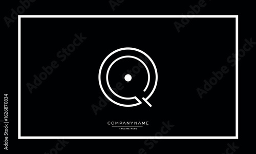 Alphabet letters Q or QQ logo monogram