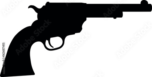 Silhouette of antique revolver pistol