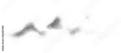 Stippled monochrome cloud design built from dense bitmap dots and pixel grain. Grunge-inspired 8-bit dither effect with organic waveform and digital fog aesthetic. Vector texture