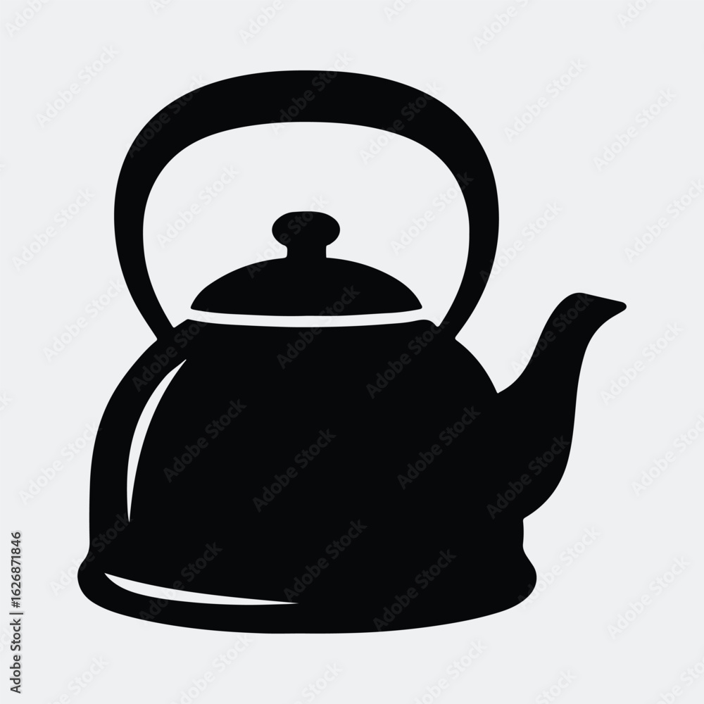 Silhouette of classic teapot kitchenware cooking design vector illustration Silhouette of classic teapot kitchenware cooking design vector illustration