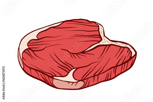 steak porterhouse, Raw fresh meat cut from pork. Vector Hand drawn outline illustration for meat shop, Butchery, market, barbecue, grill, picnic, restaurant, banner, sticker, menu design