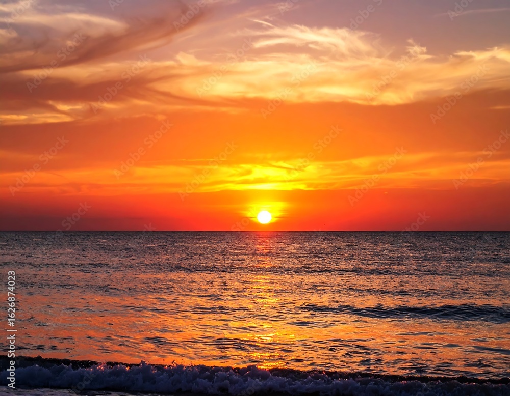 Obraz premium Sunset over the ocean