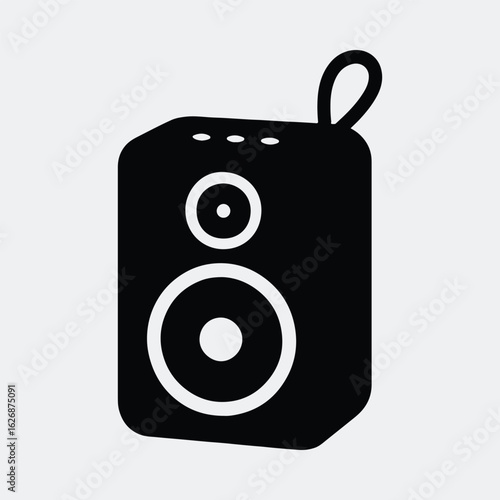 Silhouette portable speaker design for music and audio vector illustration