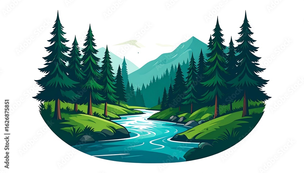 Obraz premium Scenic mountain river valley