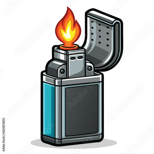Pocket Lighter Flame Icon - Versatile Vector for Utility & Lifestyle Branding