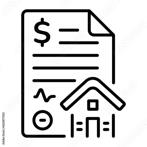 A line style icon showing mortgage