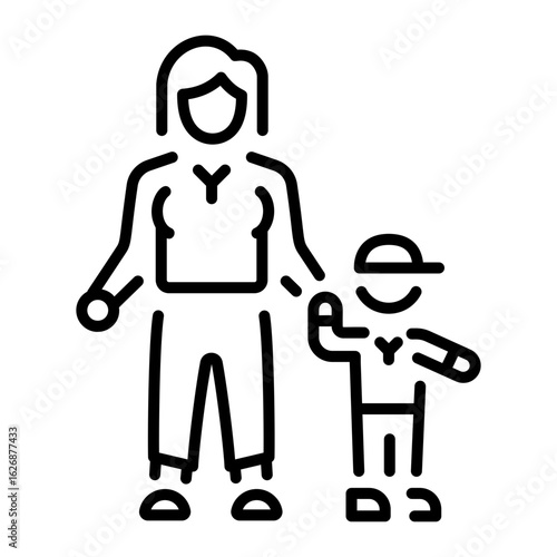 A line style icon showing child custody