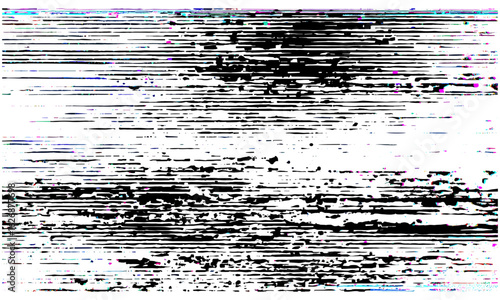 Noisy pixel overlay glitch background texture with distorted VHS screen effect. Vector illustration of retro grunge dither noise design, vintage TV static, halftone glitch art, digital distortion