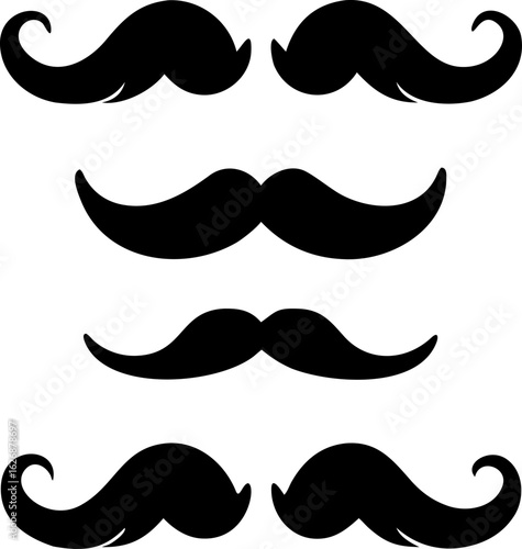 Stylized Mustache Silhouette Collection