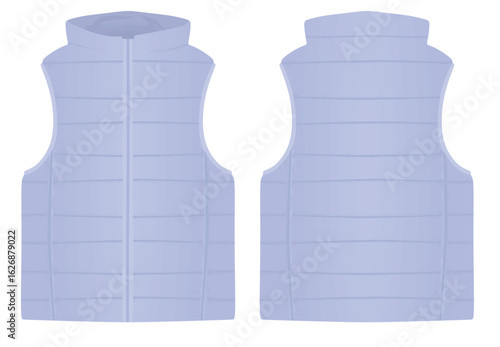 Blue  winter vest. vector illustration	
