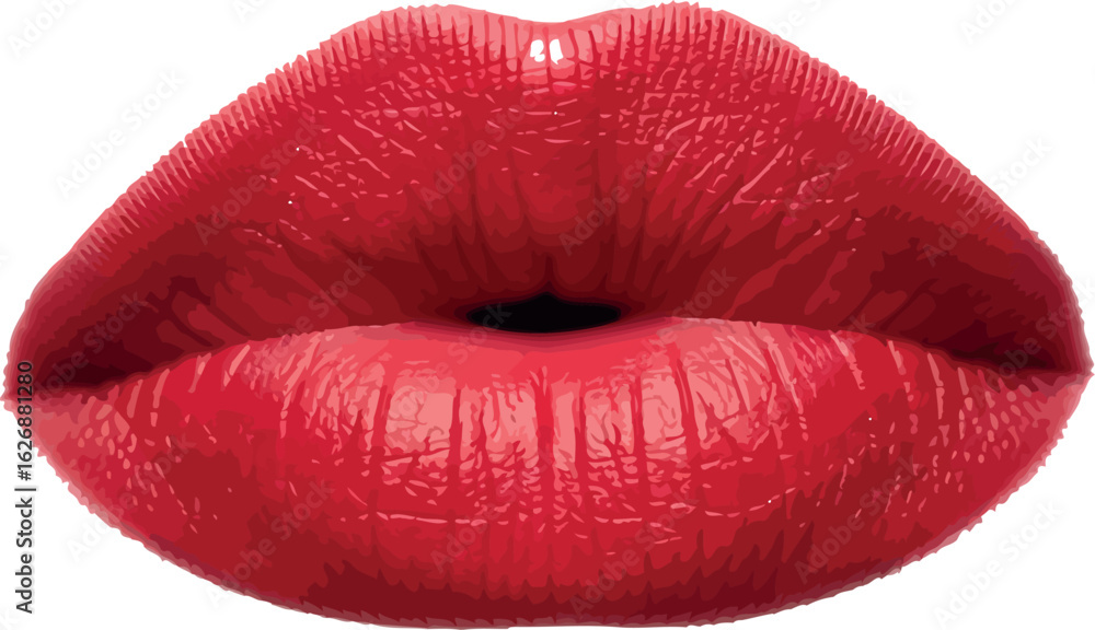 Close up of full luscious red lips with a slight open mouth showcasing vibrant color and texture perfect for beauty and fashion Close up of full luscious red lips with a slight open mouth showcasing vibrant color and texture perfect for beauty and fashion