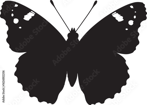 Elegant admiral butterfly silhouette for advertising and banners