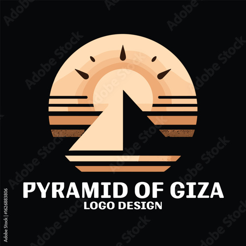 Pyramid Of Giza Vector Logo Design